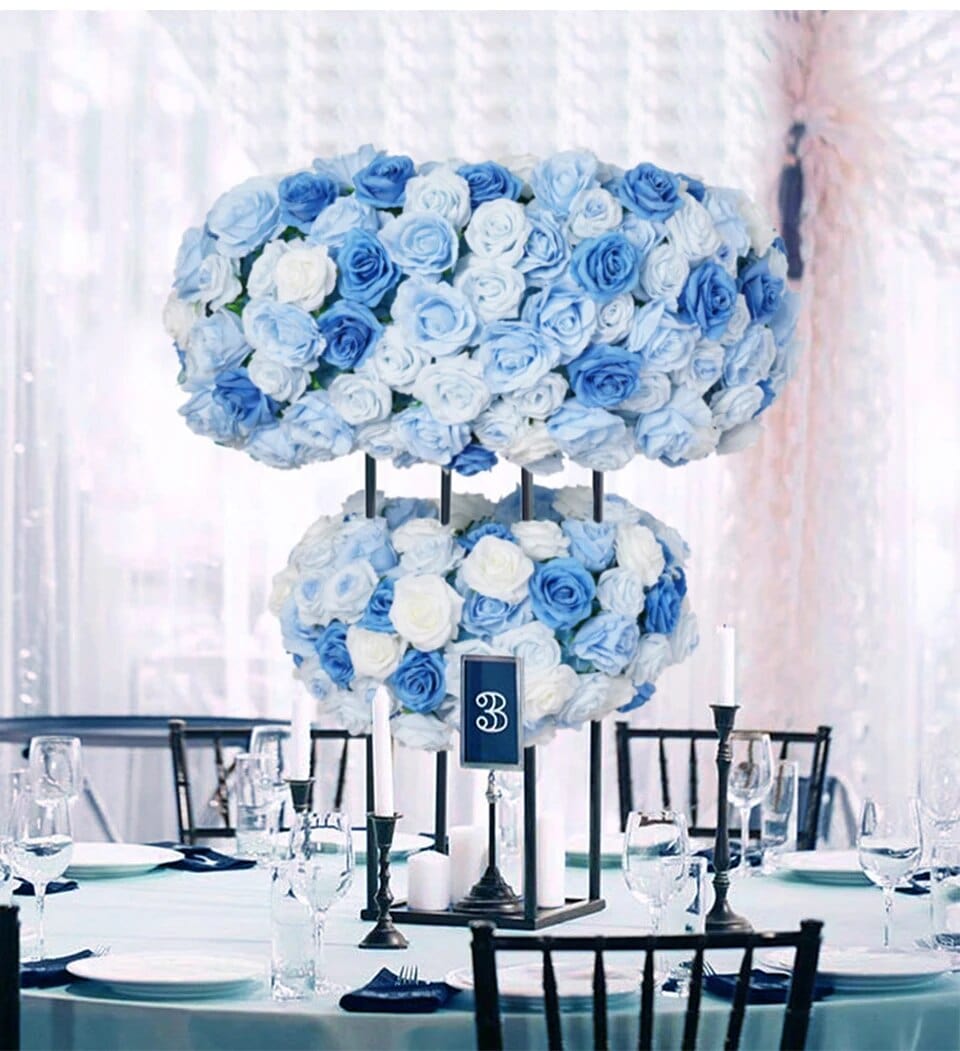 WeddingStory Shop Blue Floral Arrangement with a Stand