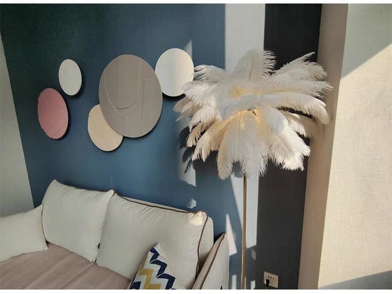 WeddingStory Shop Modern Ostrich Feather LED Floor Lamp