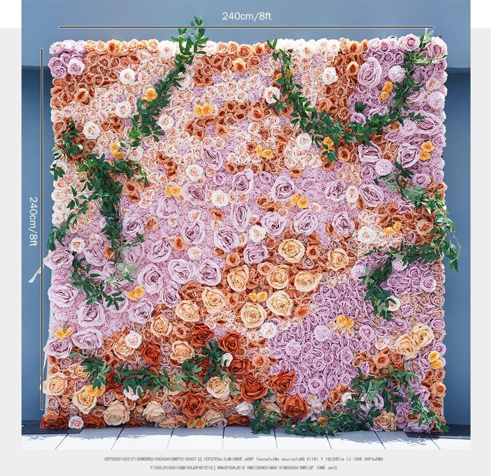 WeddingStory Shop 5D Orange Purple Flower Wall