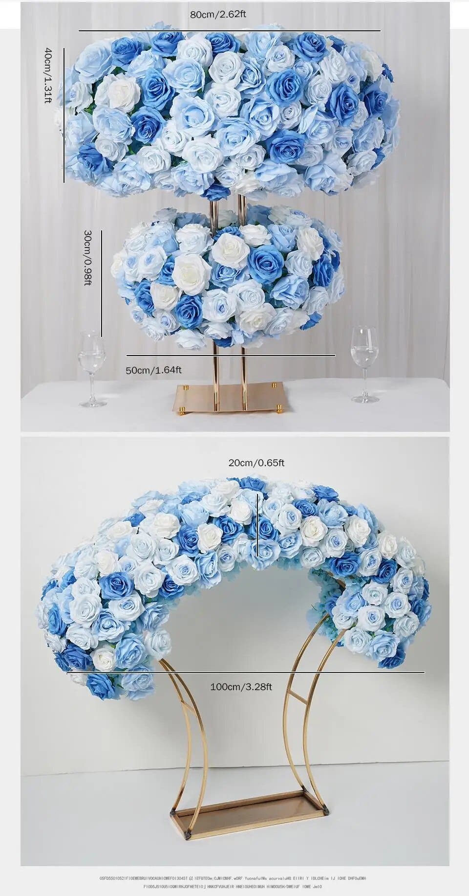 WeddingStory Shop Blue Floral Arrangement with a Stand