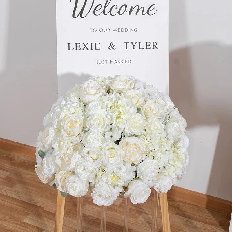 WeddingStory Shop White Rose Hydrangea Artificial Flower Ball