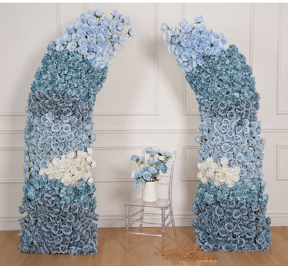 WeddingStory Shop Luxury Blue White Rose Hydrangea Arch Decoration flowers