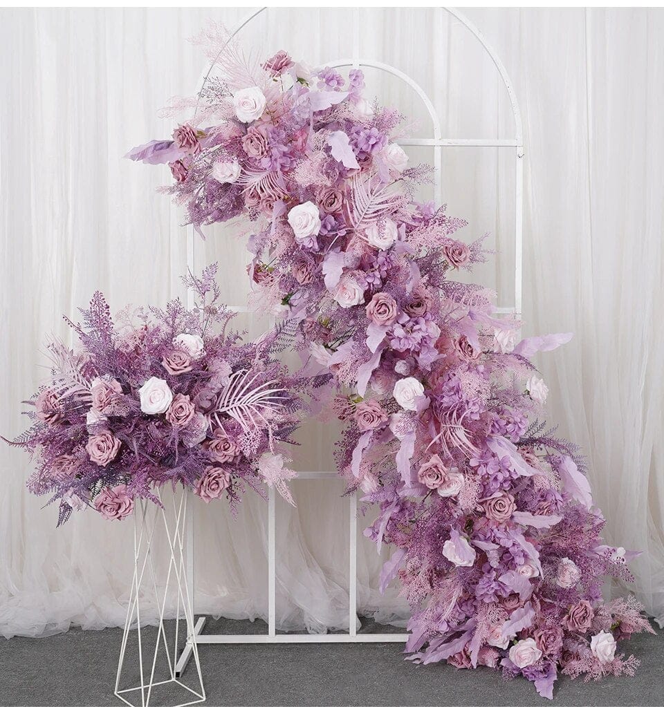 WeddingStory Shop Luxury Purple Rose  Flower Row Arrangement