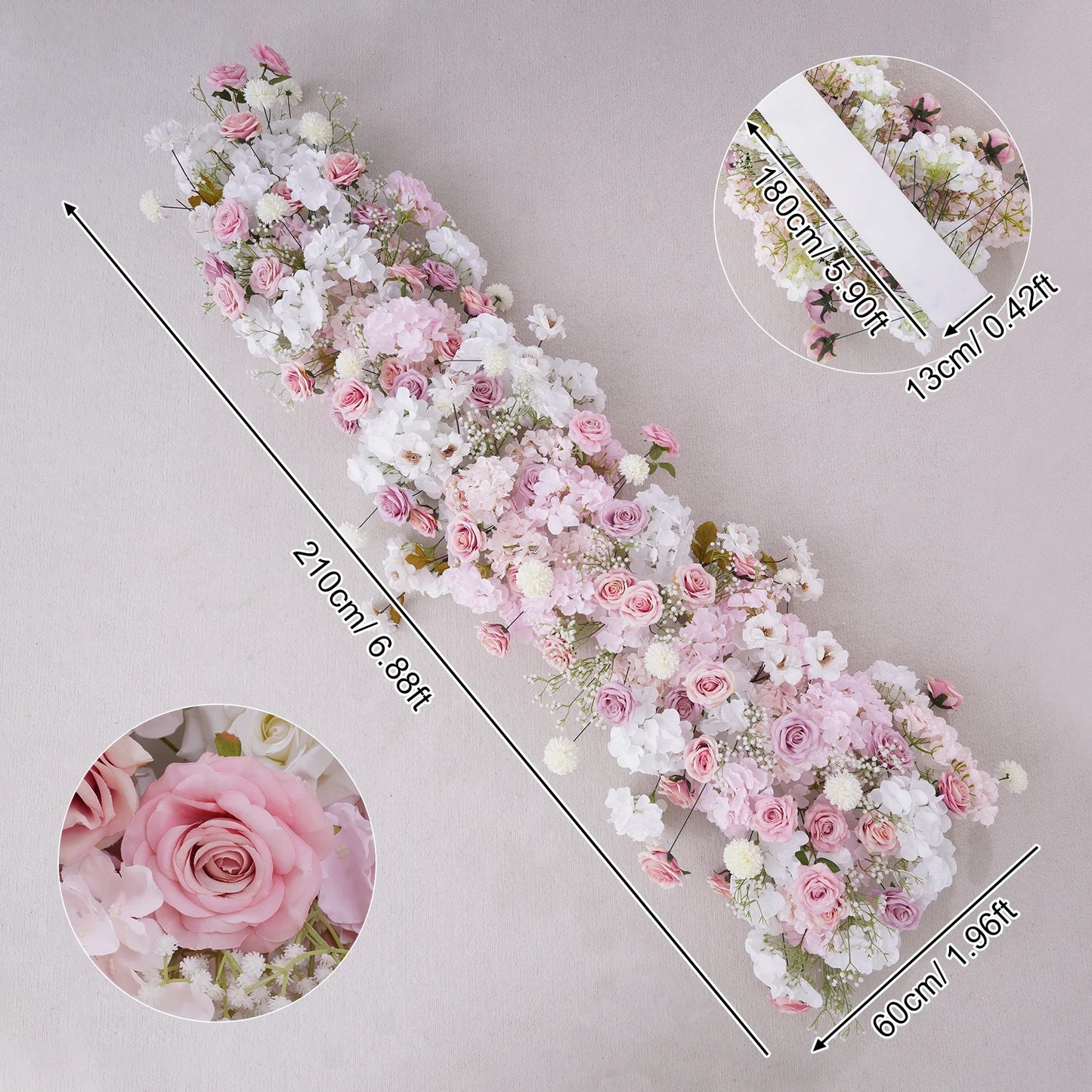 Luxury White Orchid Hydrangea Pink Rose Floral Arrangement