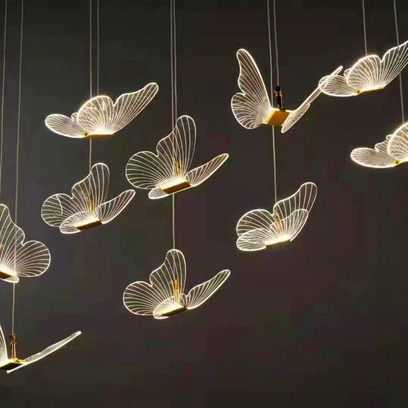 WeddingStory Shop 1 Set of 10PCS Modern Butterfly LED Hanging Lamps