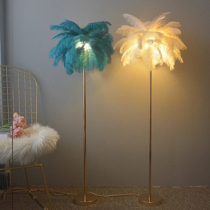 WeddingStory Shop Modern Ostrich Feather LED Floor Lamp