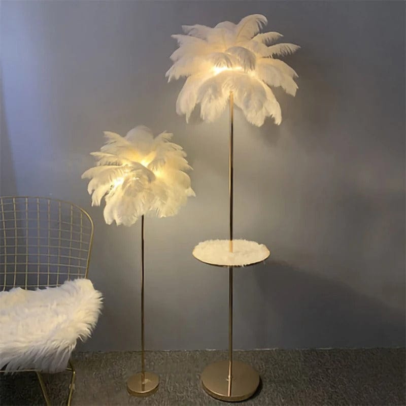 WeddingStory Shop Modern Ostrich Feather LED Floor Lamp