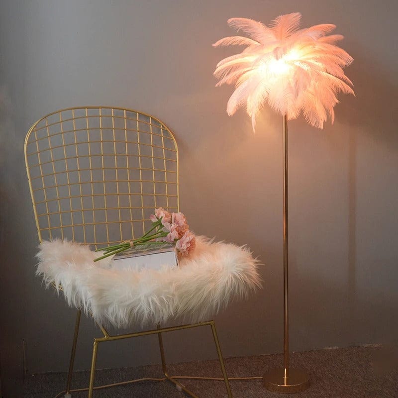 WeddingStory Shop Modern Ostrich Feather LED Floor Lamp