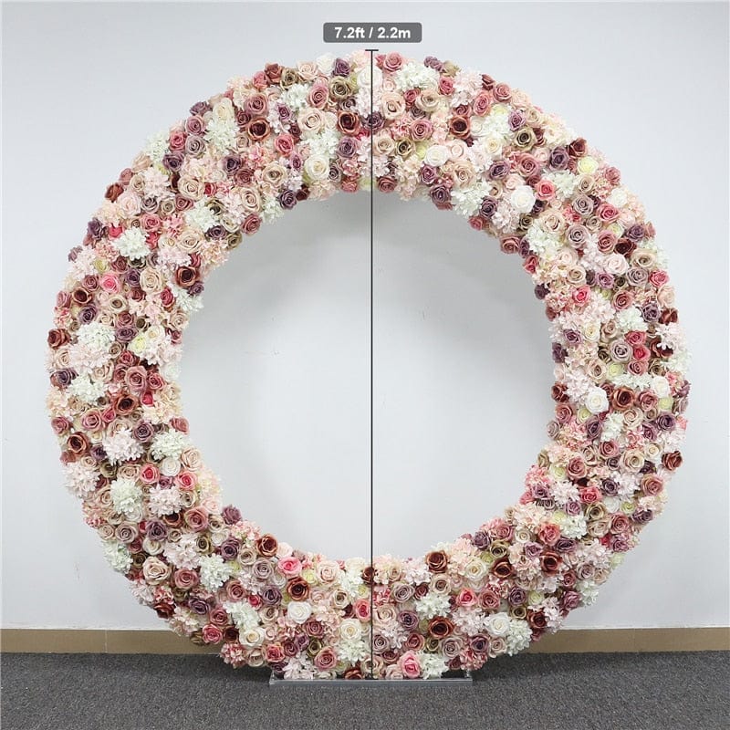 WeddingStory Shop 2.2 m (7.2ft) / 2 Round flower wall Arch and decorative flowers