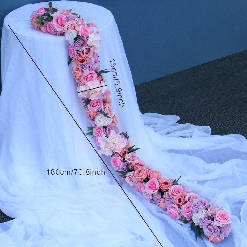 WeddingStory Shop Flowers 180 cm/ 70.8 flower row premium pink Premium pink Party Backdrop wall decoration flowers