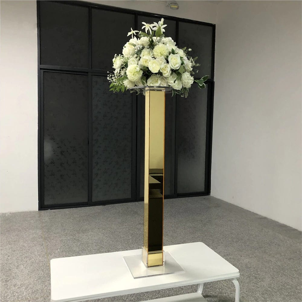 WeddingStory Shop 10 pcs Flower metal Holder stand silver/gold
