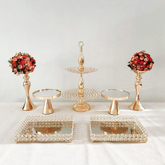WeddingStoryShop 7pcs Wedding DIY decoration set/ flower stand/ cupcake & cake stand/ dessert tray
