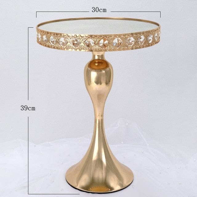 WeddingStoryShop Large Size Crystal gold cake stand