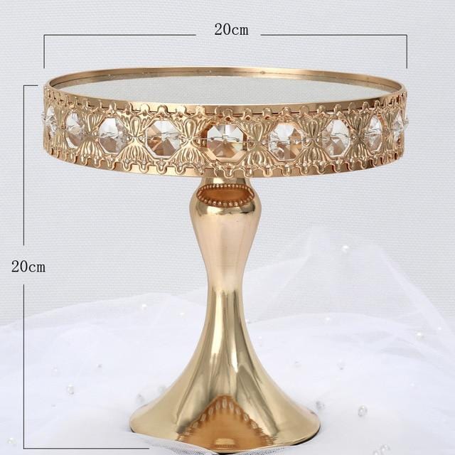 WeddingStoryShop Small Size Crystal gold cake stand