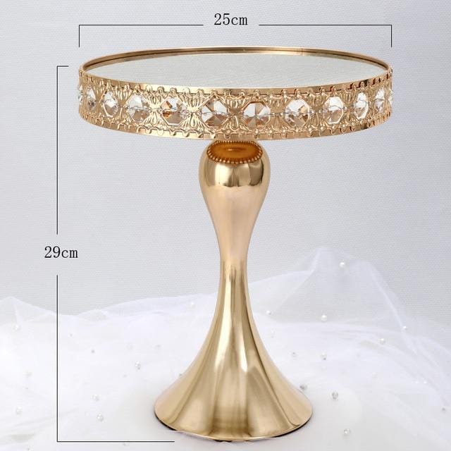 WeddingStoryShop Middle Size Crystal gold cake stand