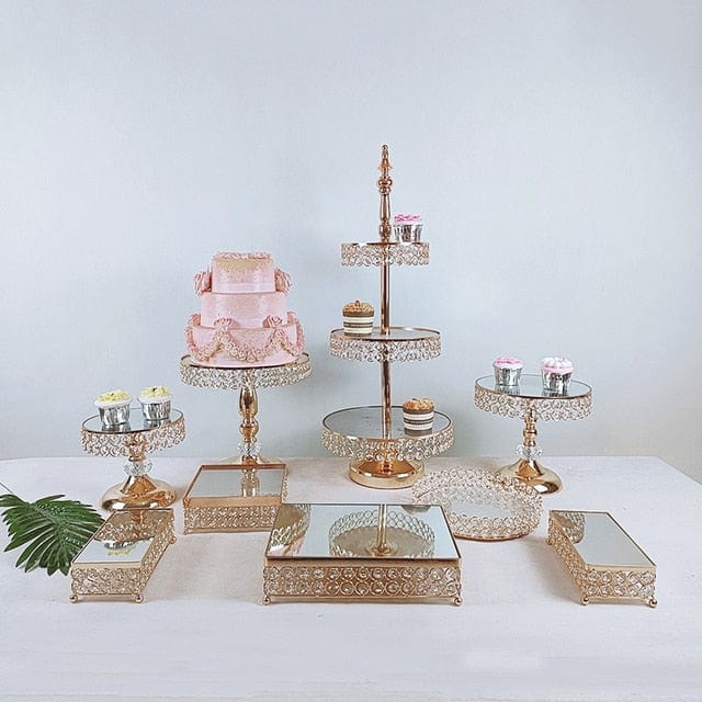 WeddingStory Shop European dessert Mirror Cake Stand Set