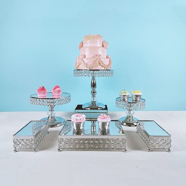 WeddingStory Shop European dessert Mirror Cake Stand Set