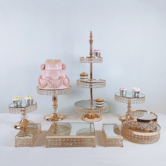 WeddingStory Shop European dessert Mirror Cake Stand Set