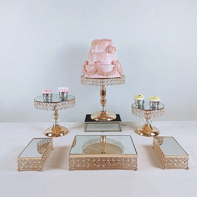 WeddingStory Shop European dessert Mirror Cake Stand Set