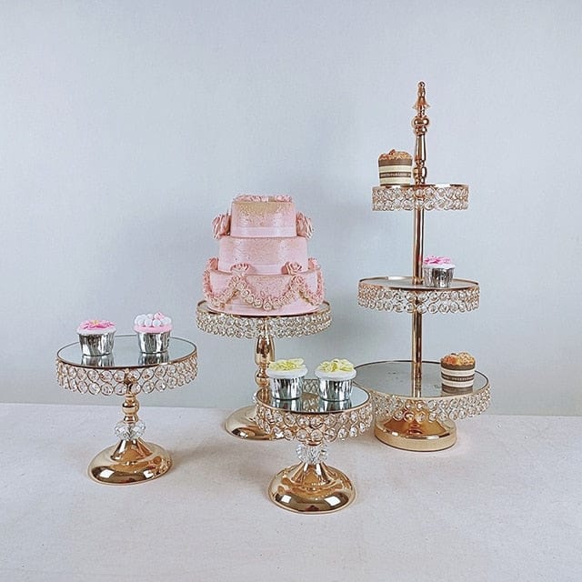 WeddingStory Shop European dessert Mirror Cake Stand Set