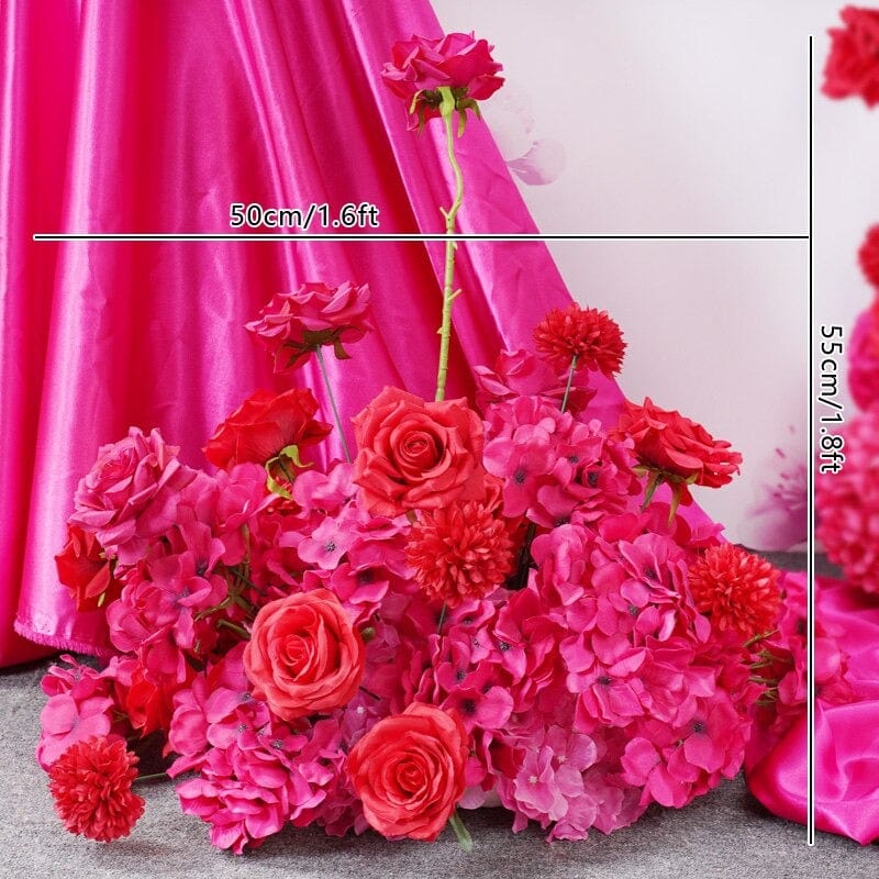 WeddingStory Shop 50 cm  x 55 cm / 1.6 ft x 1.8 ft Red Pink Rose Hydrangea Orchid floral arrangement