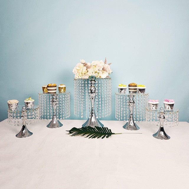 WeddingStory silver Decorative cake stand set of 5