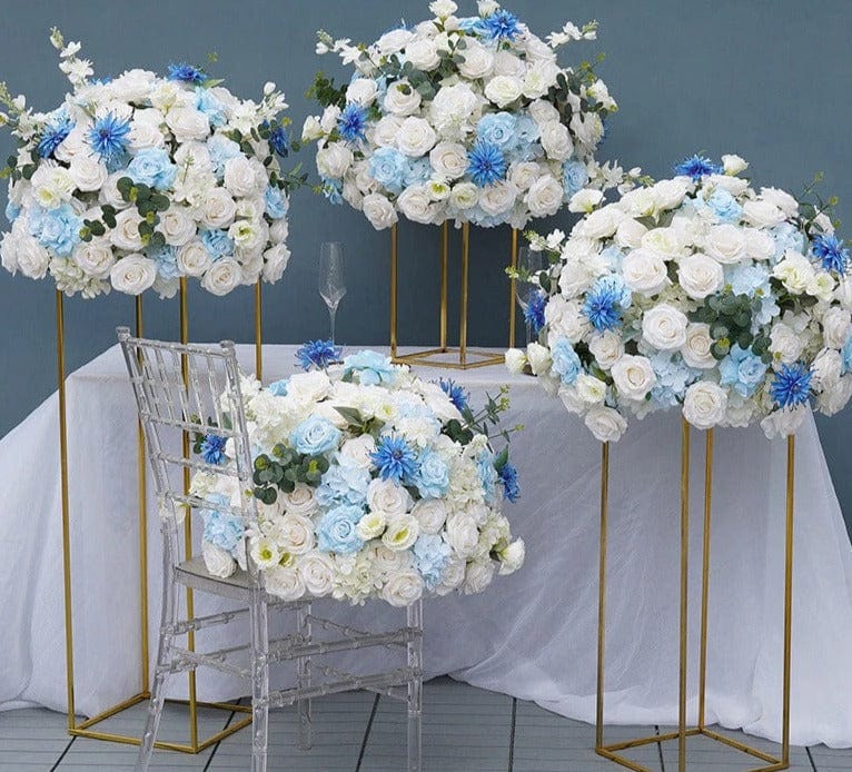 WeddingStory Shop 60x40cm table flower Blue Table Centerpiece  Flower Ball 60cm 3/4