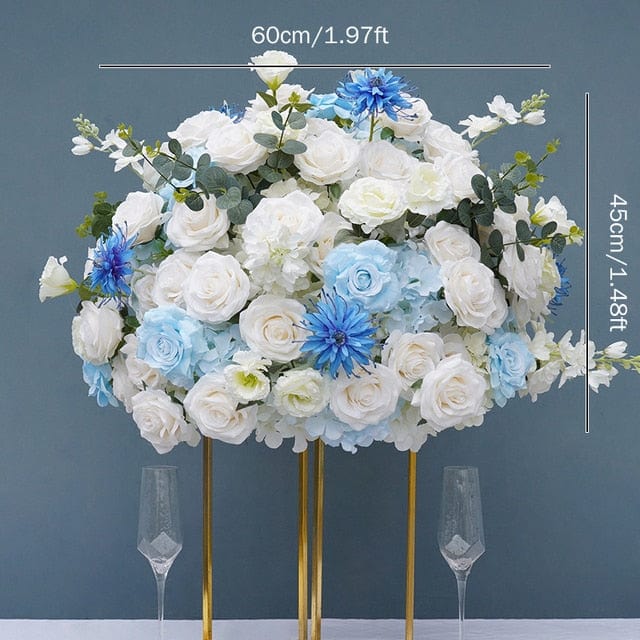 WeddingStory Shop 60x40cm table flower Blue Table Centerpiece Ball 60cm 3/4