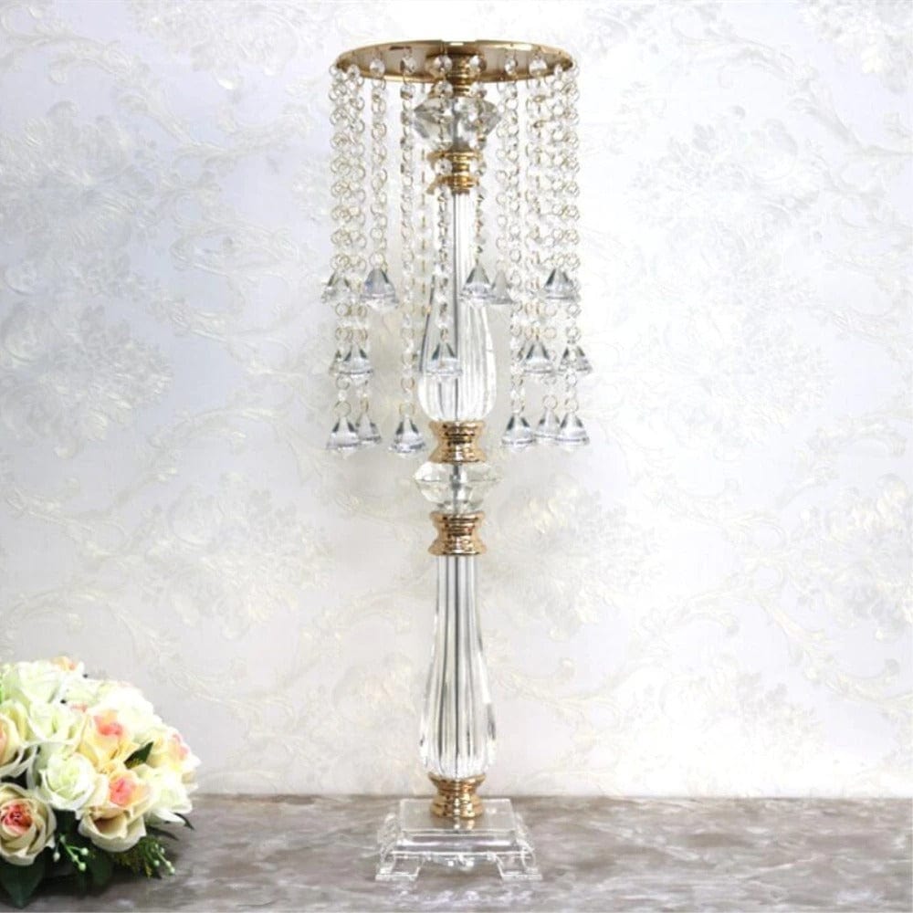 WeddingStory Shop gold color / 2 pcs Beautiful crystal centerpiece acrylic flower/candle stand