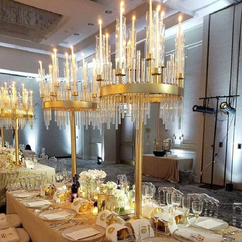 WeddingStory Shop Wedding Ceremony Supplies 4pcs 9 Heads Metal Candlestick Holders Stands