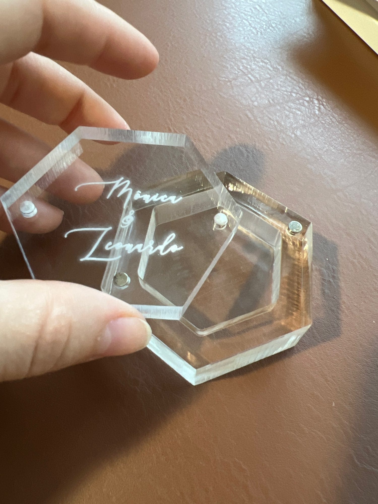 WeddingStory Shop Personalized Transparent Acrylic ring box