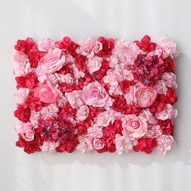 Pink Roses Heart Shaped Fabric Artificial Flower Wall Wedding