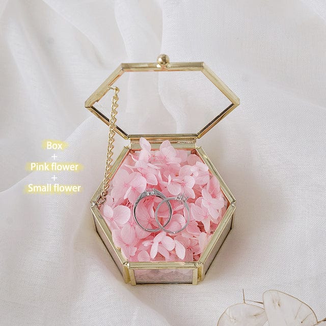 WeddingStory Shop Model 06 / Small 7.5x4.5 cm Custom Engraved Glass Wedding Ring Box