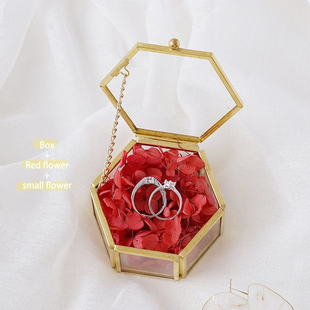 WeddingStory Shop Model 07 / Small 7.5x4.5 cm Custom Engraved Glass Wedding Ring Box