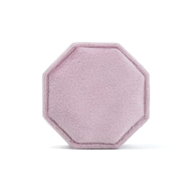 WeddingStory Shop Purple Double Slot / Silver Text Customized Octagonal Velvet Ring Box Single / Double Slot