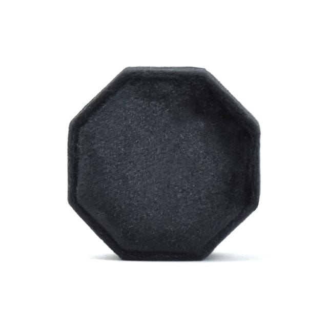 WeddingStory Shop Black Double Slot / Silver Text Customized Octagonal Velvet Ring Box Single / Double Slot