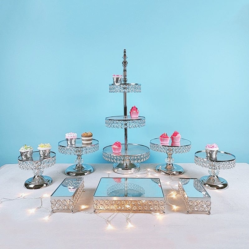 WeddingStory Shop 8pcs in set European dessert Mirror Cake Stand Set