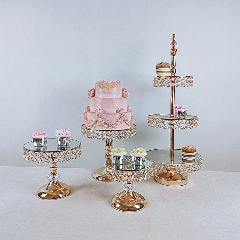 WeddingStory Shop 4pcs in set-1 European dessert Mirror Cake Stand Set