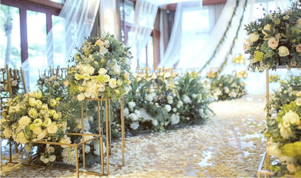 WeddingStory Shop Gold  Floor Column Vases Wedding Centerpiece 10 pcs