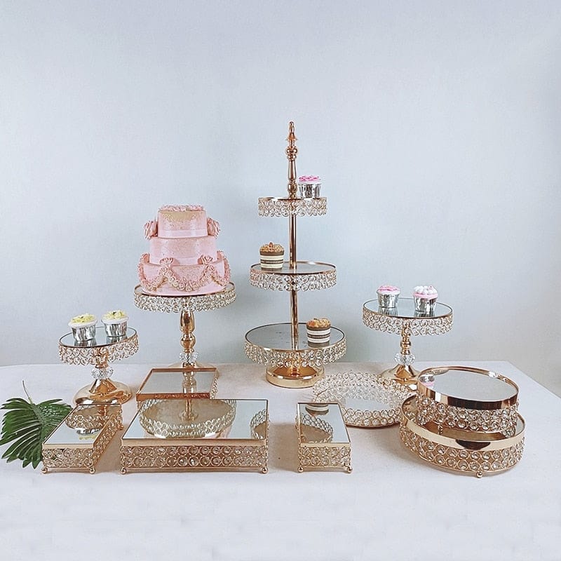 WeddingStory Shop 11pcs in set European dessert Mirror Cake Stand Set