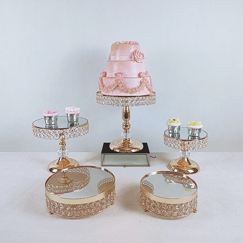 WeddingStory Shop 5pcs in set-2 Mirror Cake Stand Set