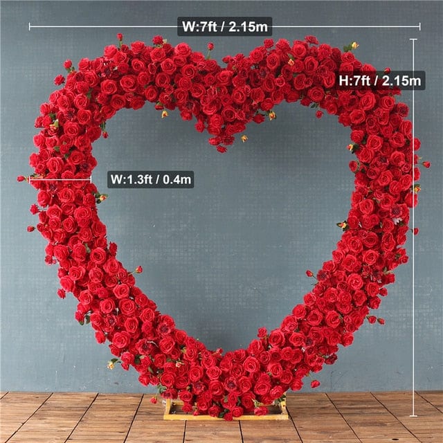 WeddingStory Shop 2.2 m flower no arch Heart Shaped Flower Arrangement for Wedding/Party Background