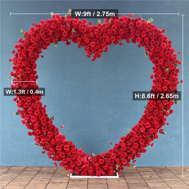 WeddingStory Shop 2.7 m flower with arch Heart Shaped Flower Arrangement for Wedding/Party Background