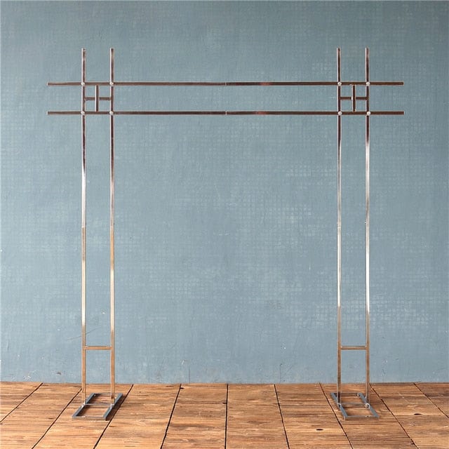 WeddingStory Shop Shiny metal Double Pole Arch