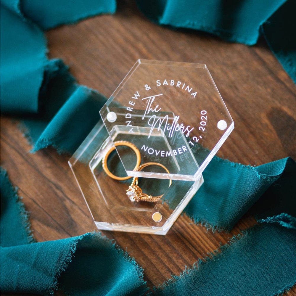 WeddingStory Shop Rings Personalized Transparent Acrylic ring box