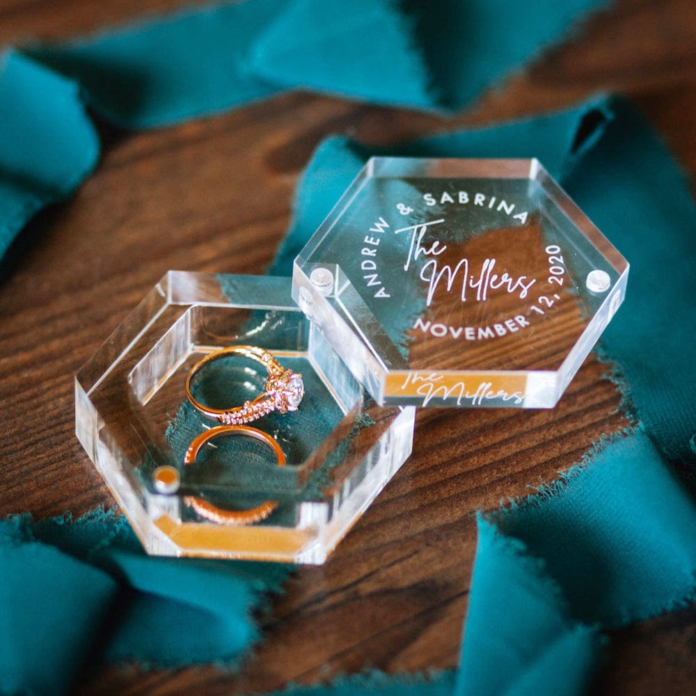 WeddingStory Shop Rings Personalized Transparent Acrylic ring box