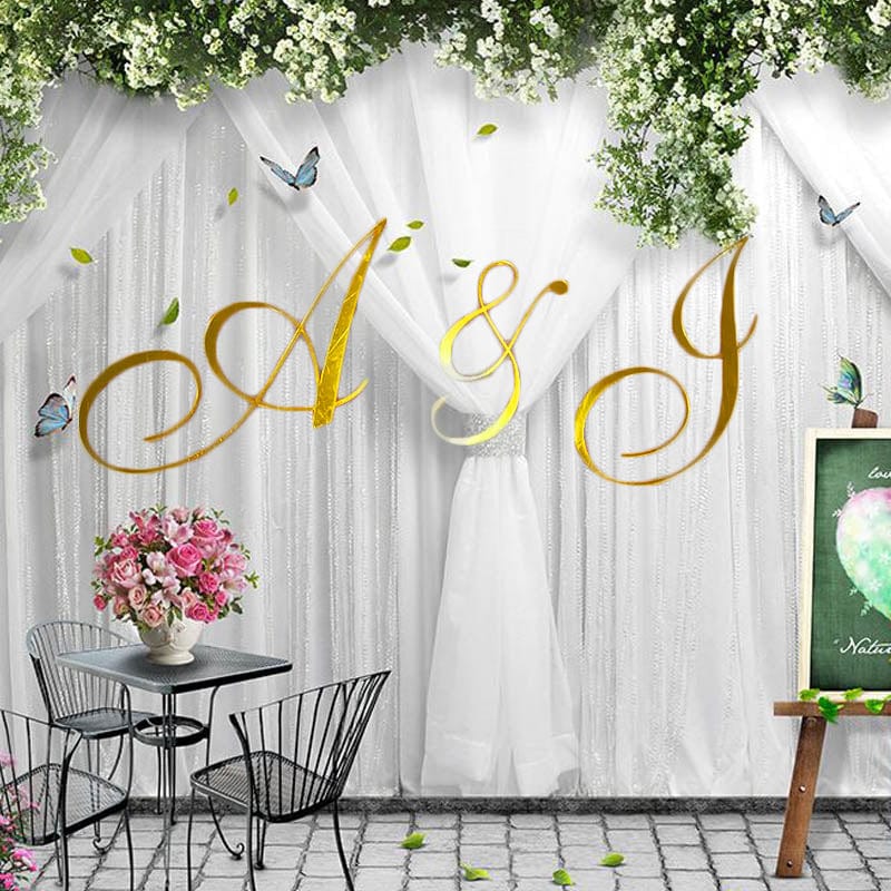 WeddingStory Shop wood / 38cm / 15 inch PersonalizedName Sign Wedding Wall Decoration