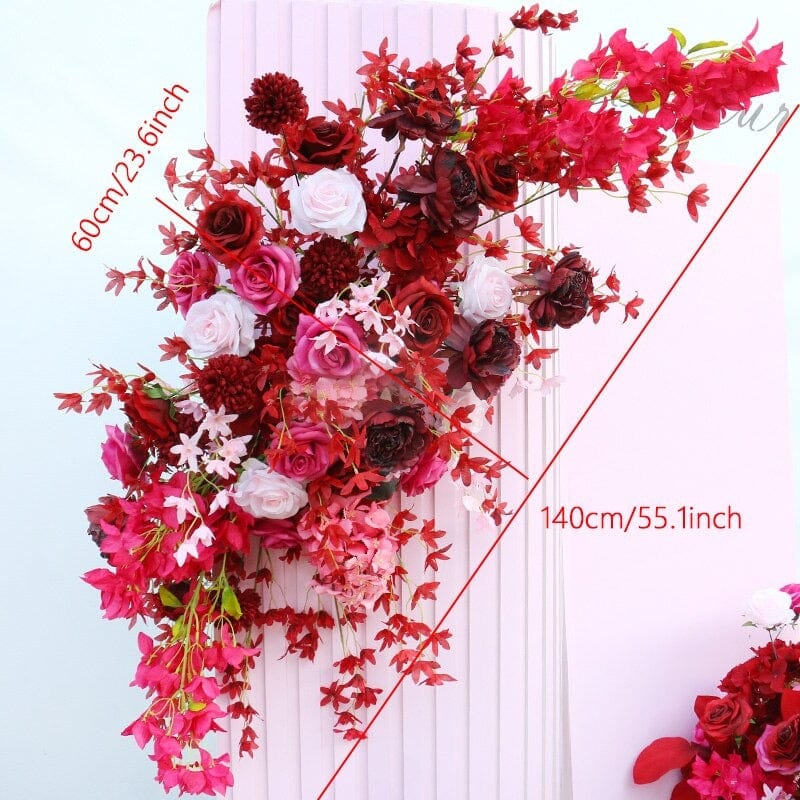 WeddingStory Shop Red 140x60cm Flower Decorative Arrangement roses