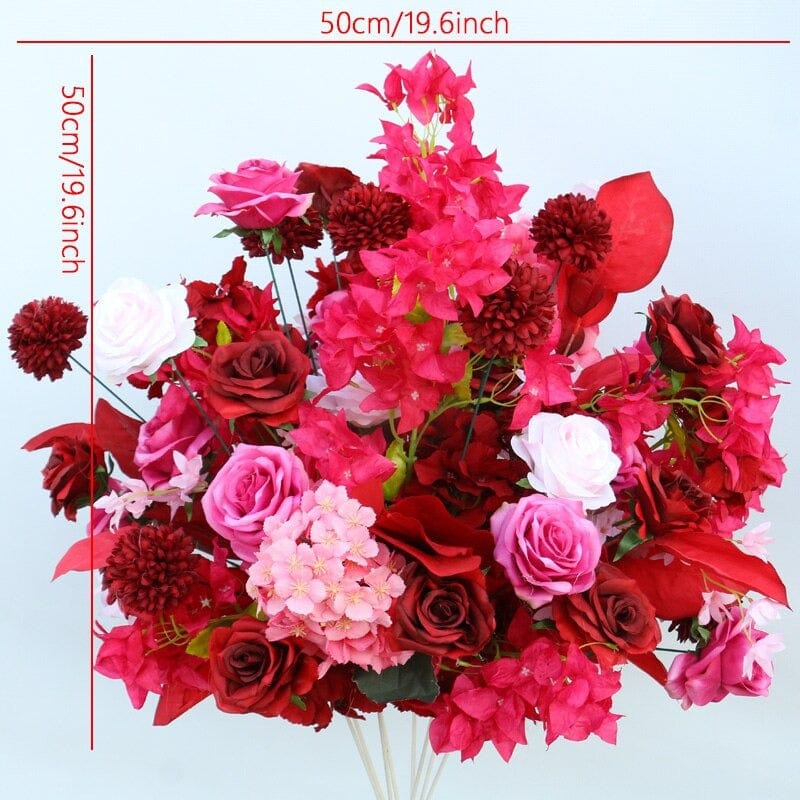 WeddingStory Shop Red 50x50cm Flower Decorative Arrangement roses
