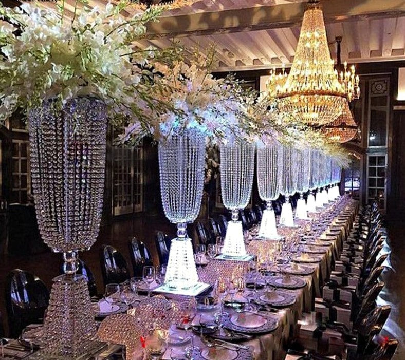 WeddingStory Shop about 12day delivery / 98x28x24cm 2PCS 38 inches Tall Clear Crystal Flower Stand